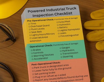 Forklift Inspection Dry Erase Sticker – OSHA-Inspired Daily PIT Checklist Tool