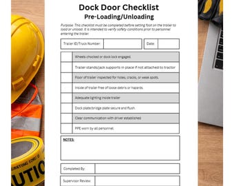 Loading Dock Safety Checklist, Trailer Pre-Load Inspection (Editable Canva)