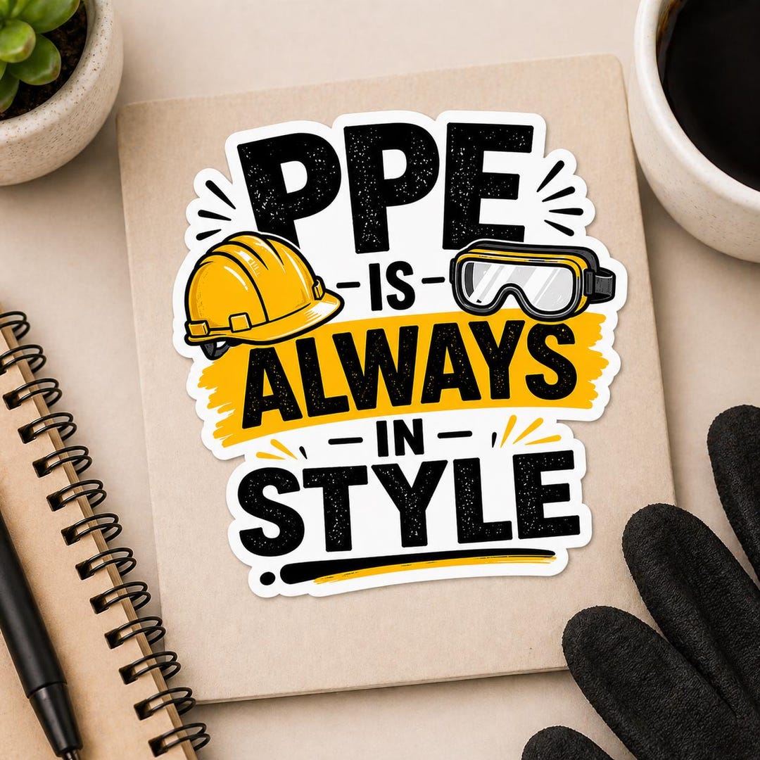 Fun Ppe Sign Funny Safety Sticker | PPE is Always in Style | Hard Hat Sticker ...