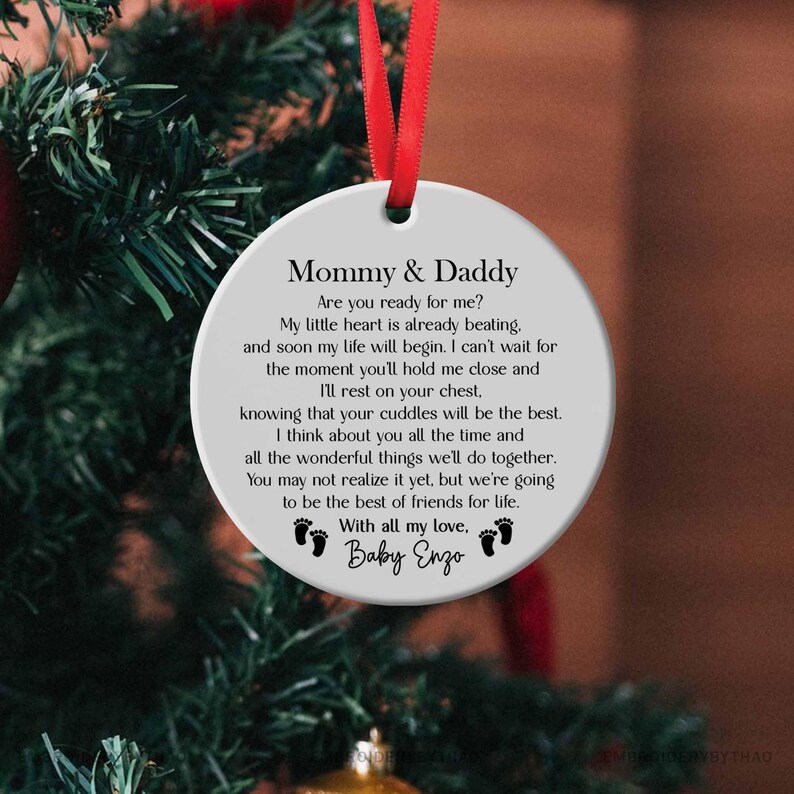 Parents to Be Christmas Ornament, Gift for New Parents, Daddy and Mommy