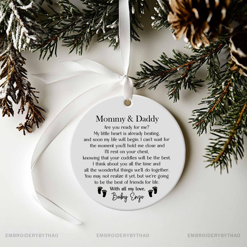 Parents to Be Christmas Ornament, Gift for New Parents, Daddy and Mommy