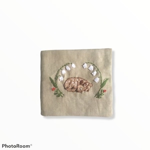 Deer needle book embroidery, needle case handmade, felt needle book, felt needle cases
