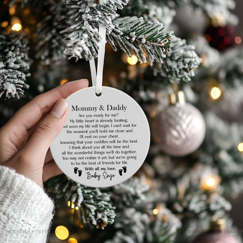 Parents to Be Christmas Ornament, Gift for New Parents, Daddy and Mommy
