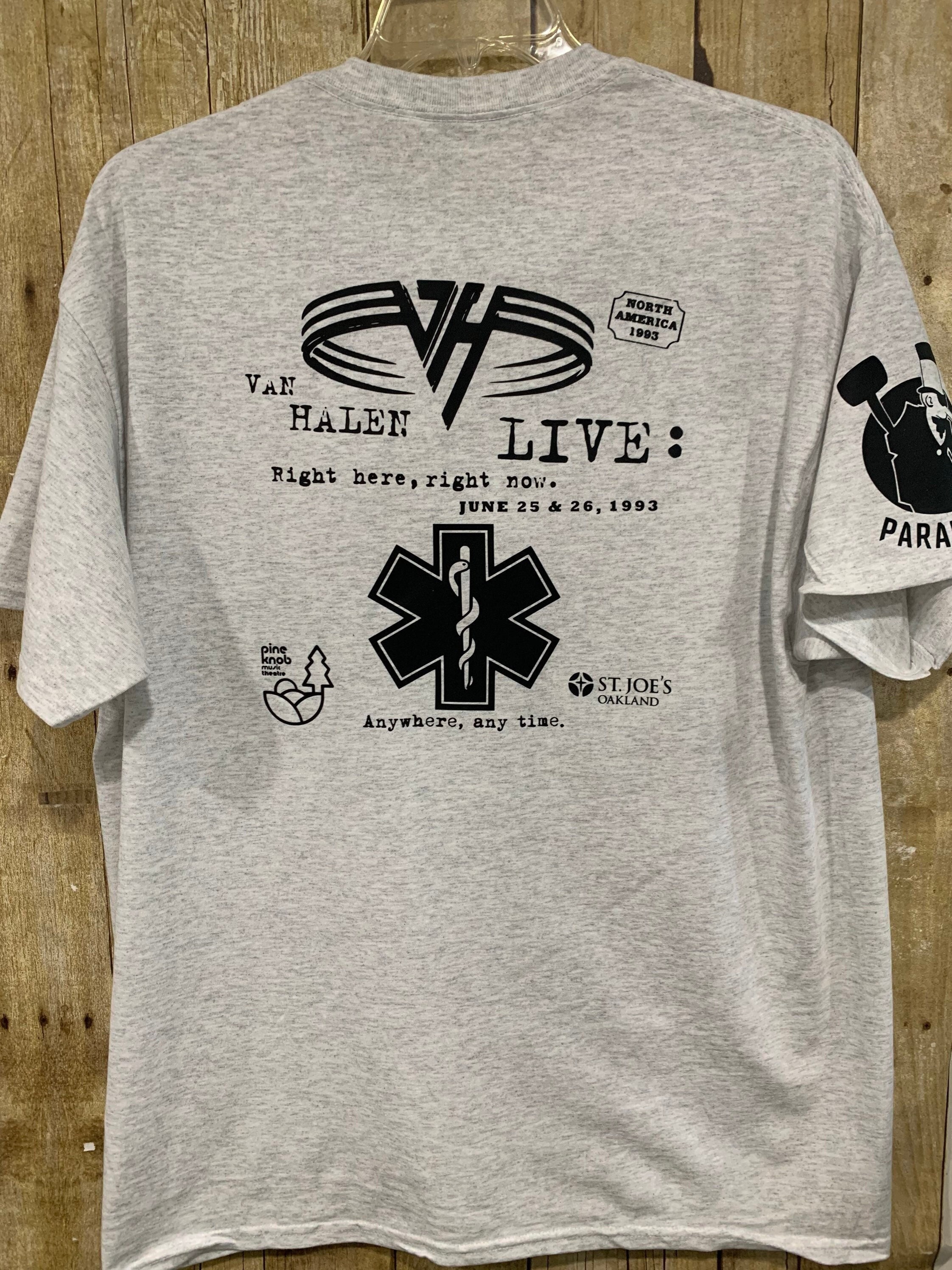 Van Halen 1993 Tour T-Shirt: Right Here Right Now Across
