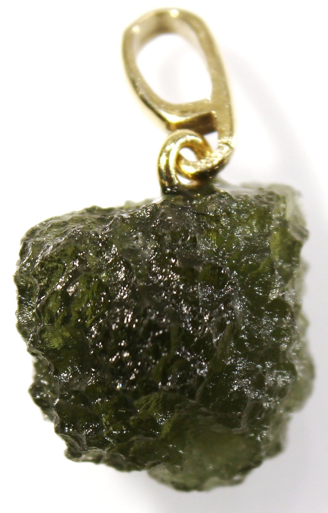 TOP Pendant Genuine Natural Moldavite, Au585 14karat Gold, Made in