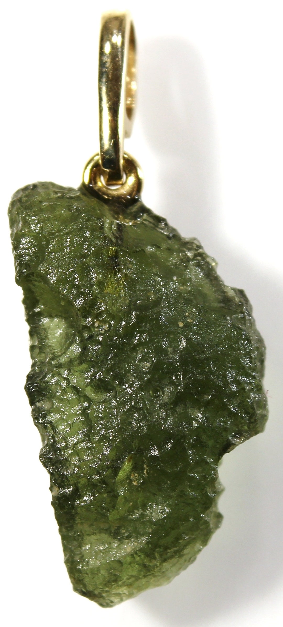 TOP Pendant Genuine Natural Moldavite, Au585 14karat Gold, Made in