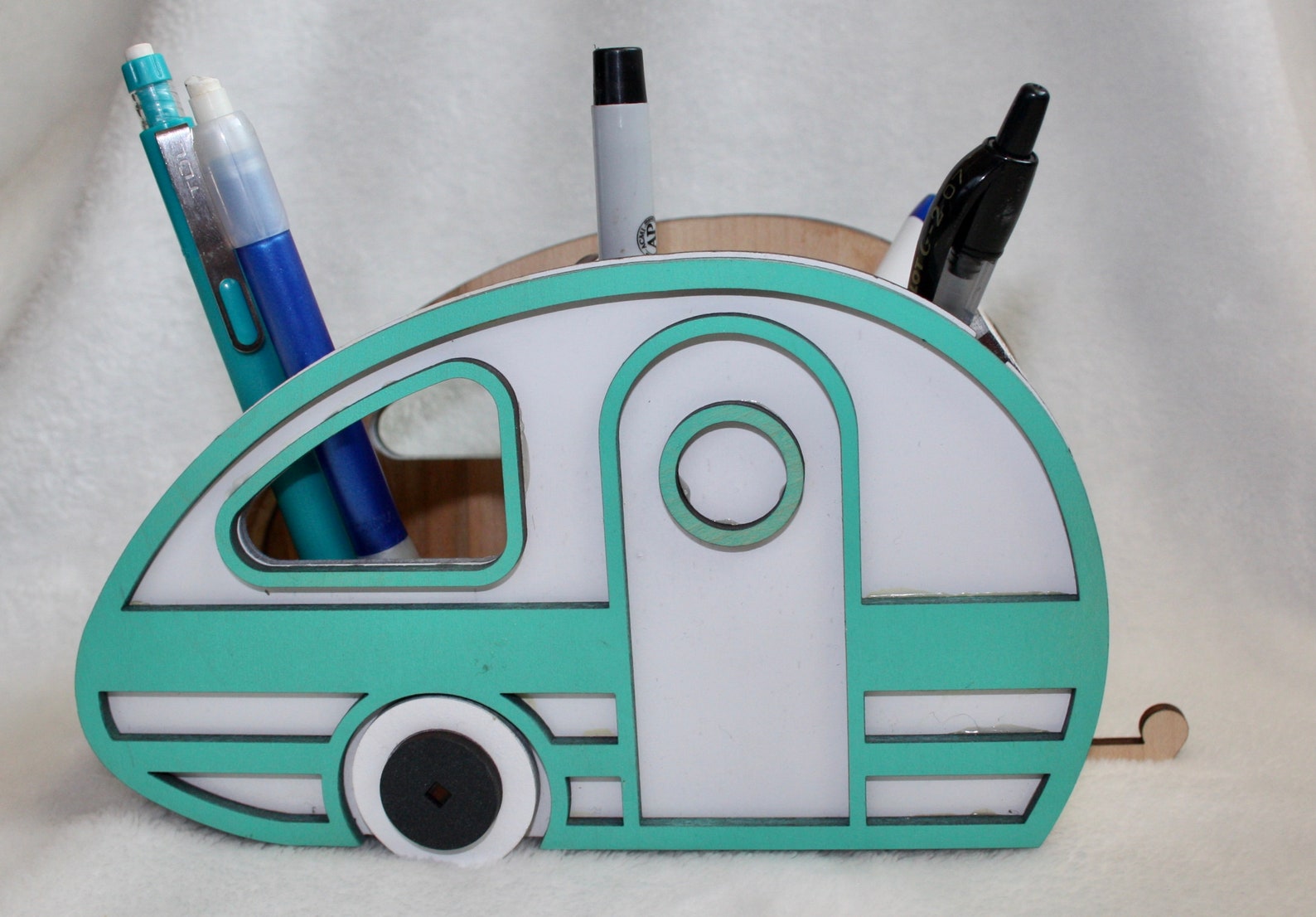 Wooden Retro Camper Pen &amp; Pencil Holder | Etsy