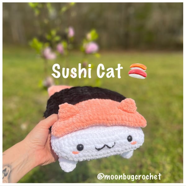 PDF file Sushi Cat Pillow Crochet Pattern