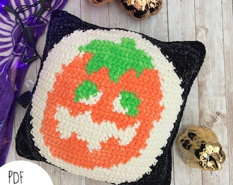 Halloween Pumpkin Cookie Crochet Pillow Pattern