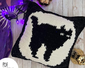 Halloween Cat Cookie Crochet Pillow Pattern
