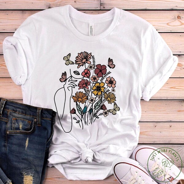 Flower Shirt, Flower Lady, Wildflower Shirt, Flower Gift, Floral Design, Cute Flower, Flower Lover Gift