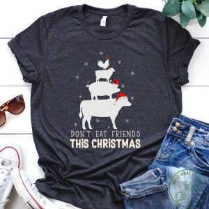 Chemise végétalienne, ne mange pas d&#39;amis ce Noël, cadeau végétalien, cadeau végétalien pour femme, cadeau d&#39;anniversaire végétalien, végétalien drôle, cadeau végétarien