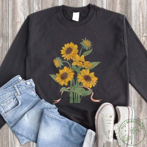 Flower Sweatshirt, The Sunflower Sweatshirt, Flower Gift, Floral Design, Cute Flower, Flower Lover Gift