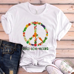 Vegan Shirt, Peace Love Veggies Shirt, Vegan Gift, Vegan Gift For Women, Vegan Birthday Gift, Funny Vegan, Vegetarian Gift, Vegan Gift Idea