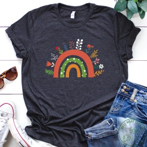 Flower Shirt, Flower Rainbow Shirt, Wildflower Shirt, Flower Gift, Floral Design, Cute Flower, Flower Lover Gift