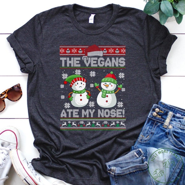 Chemise végétalienne, chemise The Vegans Ate My Nose, cadeau végétalien, cadeau végétalien pour femme, cadeau d'anniversaire végétalien, végétalien drôle, cadeau végétarien