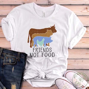 Vegan Shirt, Friends Not Food Shirt, Vegan Gift, Vegan Gift For Women, Vegan Birthday Gift, Funny Vegan, Vegetarian Gift, Vegan Gift Idea