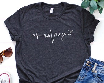 Vegan Shirt, Vegan Heartbeat Shirt, Vegan Gift, Vegan Gift For Women, Vegan Birthday Gift, Funny Vegan, Vegetarian Gift, Vegan Gift Idea
