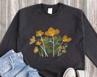 Flower Sweatshirt, Flower Lover Sweatshirt, Wildflower Sweatshirt, Flower Gift, Floral Design, Cute Flower, Flower Lover Gift