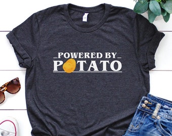 Vegan Shirt, Powered By Potato Shirt, Vegan Gift, Vegan Gift For Women, Vegan Birthday Gift, Funny Vegan, Vegetarian Gift, Vegan Gift Idea