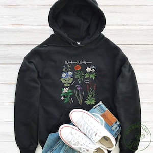Flower Hoodie, Woodland Wildflowers Hoodie, Wildflower Hoodie, Flower Gift, Floral Design, Cute Flower, Flower Lover Gift