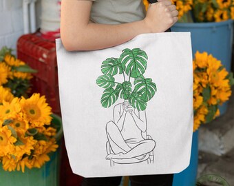 Plant Tote Bag, Pot Head Tote Bag, Plant Gift, Plant Lover, Plant Lover Gift, Plant Mom, Plant Mom Gift, Gift For Planter, Plant Lady Gift