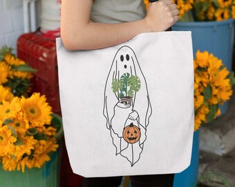 Plant Tote Bag, Halloween With My Plants Tote Bag, Plant Gift, Plant Lover, Plant Lover Gift, Plant Mom, Plant Mom Gift, Gift For Planter