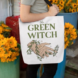 Plant Tote Bag, The Green Witch Tote Bag, Plant Gift, Plant Lover, Plant Lover Gift, Plant Mom, Plant Mom Gift, Gift For Planter