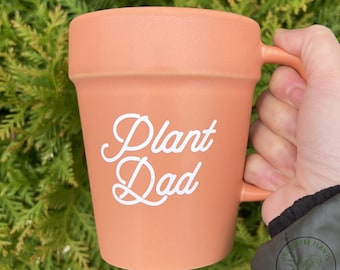Plant Mug, Terra Cotta Plant Dad Mug, Plant Gift, Plant Lover, Plant Lover Gift, Plant Mom, Plant Mom Gift, Gift For Planter