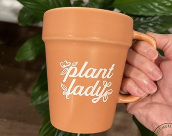 Garden Mug, Terra Cotta Plant Lady Mug, Garden Gift, Gardening Gift, Garden Lover, Garden Lover Gift, Gardening Lover, Gardener Gift Idea