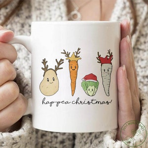 Vegan Mug, Happea Christmas Mug, Vegan Gift, Vegan Gift For Women, Vegan Birthday Gift, Funny Vegan, Vegetarian Gift, Vegan Gift Idea image 1