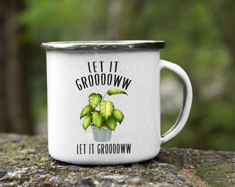 Plant Enamel Mug, Let It Grow Enamel Mug, Plant Gift, Plant Lover, Plant Lover Gift, Plant Mom, Plant Mom Gift, Gift For Planter