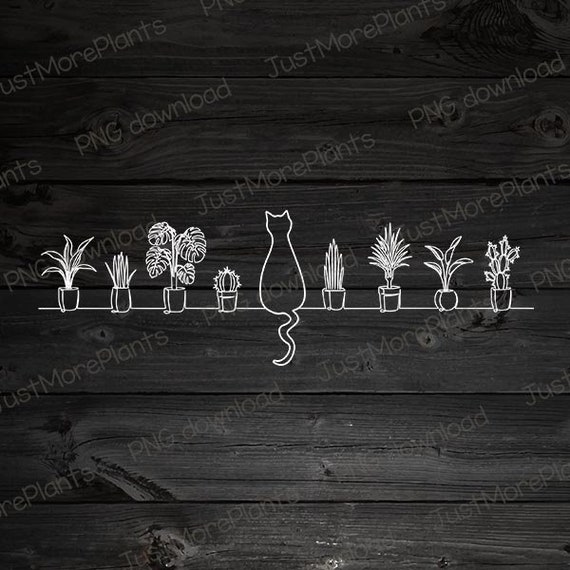 Plant PNG, Plants And Cat PNG, Plant Gift, Plant Lover, Plant Lover Gift, Plant Mom, Plant Mom Gift, Gift For Planter, Plant Lady Gift