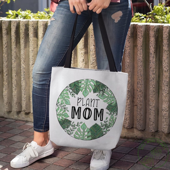 Plant Lady Tote Bag - Gardening Gift Bag With 'In My Plant Mom Era' Print, Cotton Canvas