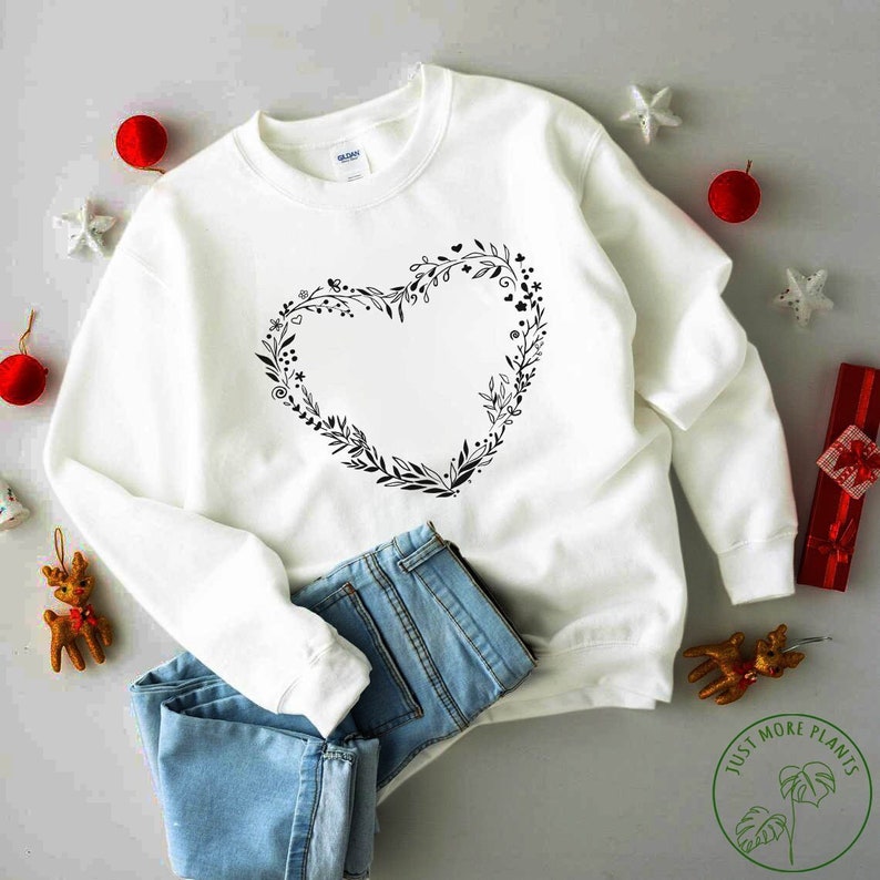 Flower Sweatshirt, Flower Heart Sweatshirt, Wildflower Sweatshir Flower Sweatshirt, Flower Heart Sweatshirt, Wildflower Sweatshir