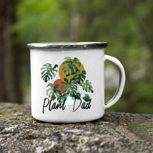 Plant Enamel Mug, Plant Dad Enamel Mug, Plant Gift, Plant Lover, Plant Lover Gift, Plant Mom, Plant Mom Gift, Gift For Planter