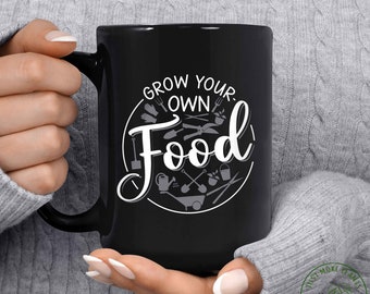 Garden Mug, Grow Your Own Food Mug, Garden Gift, Gardening Gift, Garden Lover, Garden Lover Gift, Gardening Lover, Gardener Gift Idea