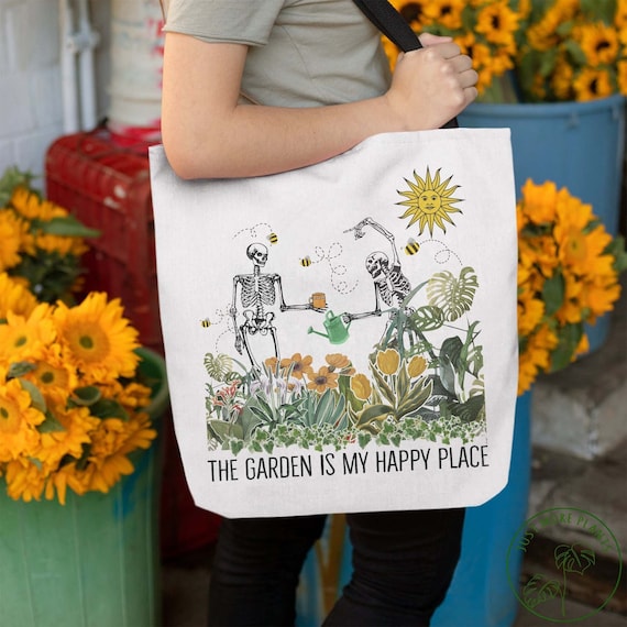Garden Tote Bag, The Garden Is My Happy Place Tote Bag, Garden Gift, Gardening Gift, Garden Lover, Garden Lover Gift, Gardening Lover
