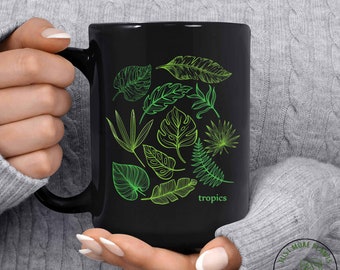 Garden Mug, Tropics Mug, Garden Gift, Gardening Gift, Garden Lover, Garden Lover Gift, Gardening Lover, Gardener Gift Idea