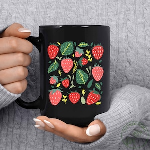 Garden Mug, Strawberry Lover Mug, Garden Gift, Gardening Gift, Garden Lover, Garden Lover Gift, Gardening Lover, Gardener Gift Idea