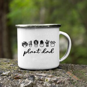 Plant Enamel Mug, Plant Dad Enamel Mug, Plant Gift, Plant Lover, Plant Lover Gift, Plant Mom, Plant Mom Gift, Gift For Planter