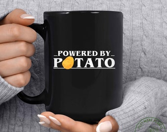 Vegan Mug, Powered By Potato Mug, Vegan Gift, Vegan Gift For Women, Vegan Birthday Gift, Funny Vegan, Vegetarian Gift, Vegan Gift Idea