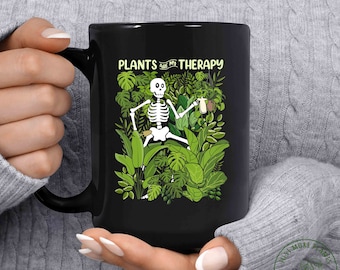 Plant Mug, Plants Are My Therapy Mug, Plant Gift, Plant Lover, Plant Lover Gift, Plant Mom, Plant Mom Gift, Gift For Planter