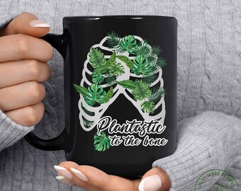 Plant Mug, Plantastic To The Bone Mug, Plant Gift, Plant Lover, Plant Lover Gift, Plant Mom, Plant Mom Gift, Gift For Planter