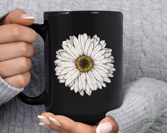 Flower Mug, The Daisy Mug, Flower Type, Flower Gift, Floral Design, Cute Flower, Flower Lover Gift