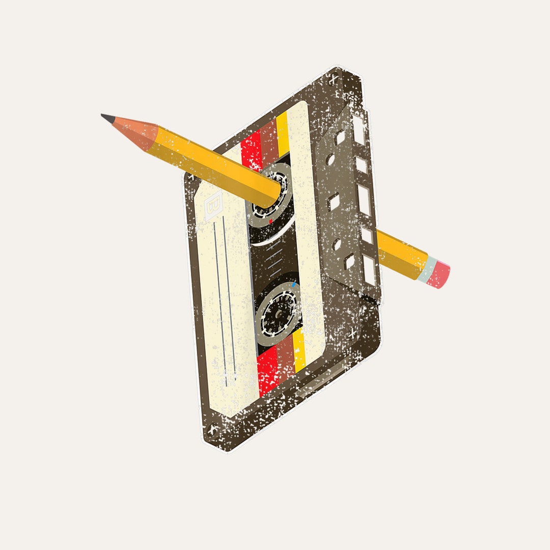 Funny 80s 90s Cassette Pencil Vintage Rewind Digital PNG Etsy