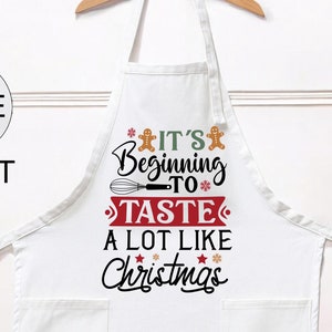 Christmas Kitchen Apron For Family, Christmas Cookie Apron Gift, Cute Xmas Apron For Her, Cookie Chef Aprons, Christmas Grill Apron, A34