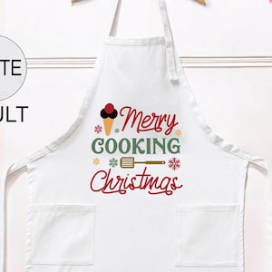 Merry Cooking Chtristmas Kitchen Apron For Family, Christmas Cookie Apron Gift, Cute Xmas Apron For Her, Cooking Chef Aprons, A35