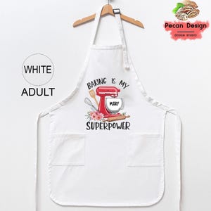 Baking is My Superpower Apron, Custom Kitchen Apron With Your Name, Personalized Chef-Apron Gift, Cooking-Apron, Funny Apron-Gift, A129