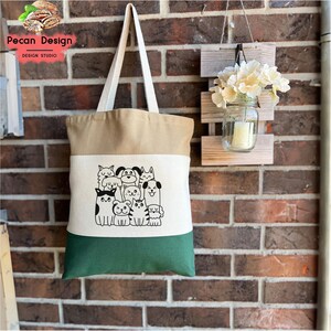 Tri-color Cats And Dogs Tote Bag Gift Idea For Pet Lover, Dog And Cat Mom Tote Bag, Tote Bags Dog And Cat Owner, Tote Bag Cat Dog Lover, T09 bild 2